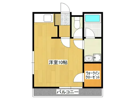 栗原テラスハウスC棟(ワンルーム/1階)の間取り写真