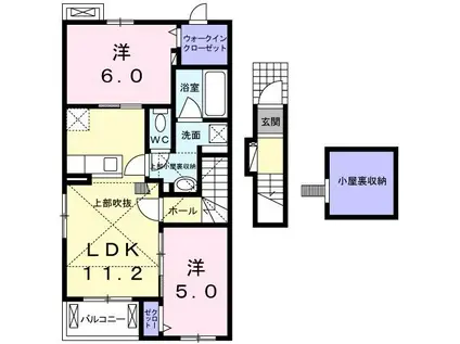ファイン スカイA(2LDK/2階)の間取り写真