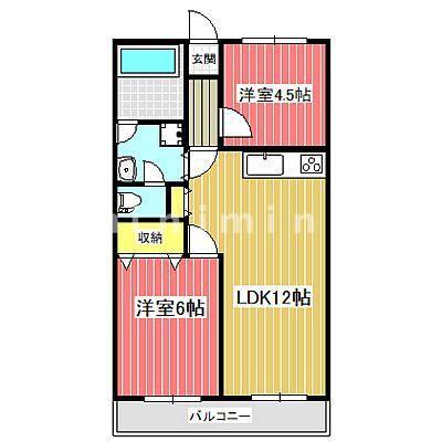 協和コーポ(2LDK/3階)の間取り写真