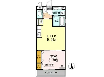 ハーティソフィア(1LDK/3階)の間取り写真