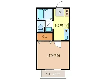 コーポ小林(1K/1階)の間取り写真