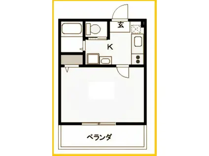 レジデンス綱島上町(1K/2階)の間取り写真