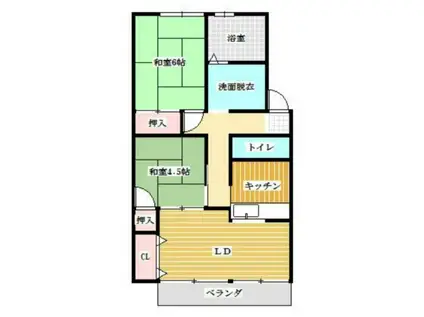 カーサドルチェ(2LDK/2階)の間取り写真