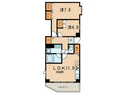 ソフィア音羽(2LDK/14階)の間取り写真