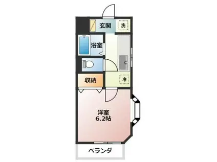 YRPサニー(1K/2階)の間取り写真