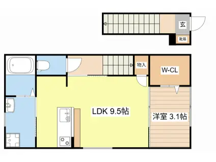 近江鉄道本線 ひこね芹川駅 徒歩26分 2階建 新築(1LDK/2階)の間取り写真