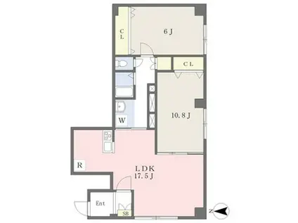 シャトレ美香保公園III(2LDK/1階)の間取り写真