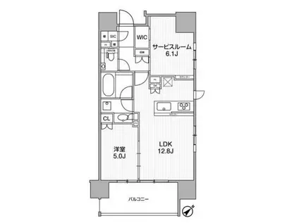 ディームス渋谷本町(1SLDK/4階)の間取り写真