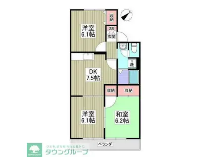 ベルパール八千代(3SDK/1階)の間取り写真