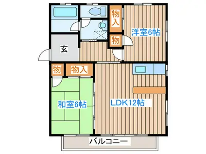 フローラルハイツVII(2LDK/2階)の間取り写真