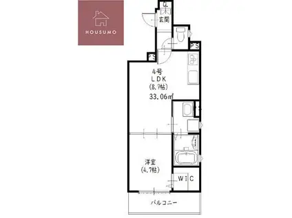 ピレーネ諸福(1LDK/1階)の間取り写真