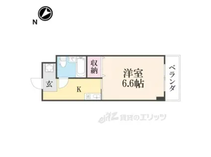 クローバーハイツⅠ(1K/2階)の間取り写真