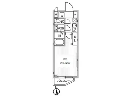 白金高輪レジデンス(1K/5階)の間取り写真