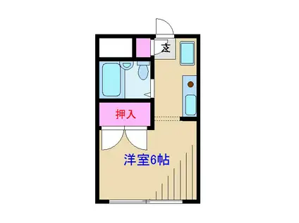 ポイントリューズ(ワンルーム/2階)の間取り写真