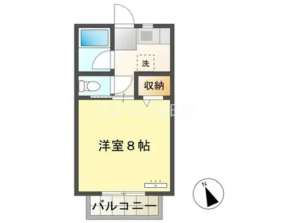 青木ヒルズA-3(1K/1階)の間取り写真