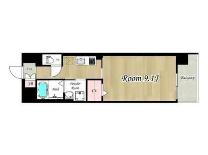 BELLE HARMONIE(1K/6階)の間取り写真