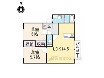 エスペランサ123(2LDK/2階)の間取り写真