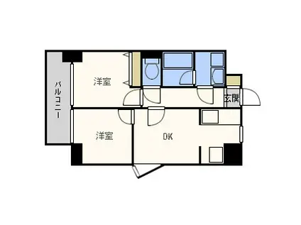 BGC難波タワー(2LDK/11階)の間取り写真