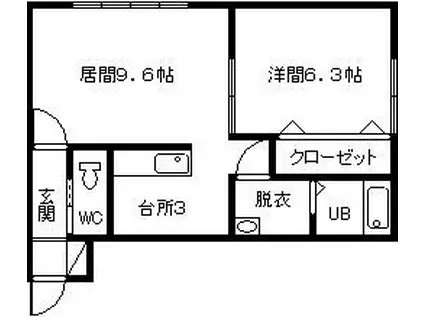 NLC III(1LDK/2階)の間取り写真