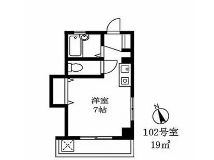 水牧ビル(ワンルーム/1階)の間取り写真
