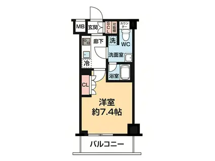 セジョリ墨田イーストII(1K/2階)の間取り写真