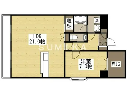 はるなガーデン(1LDK/8階)の間取り写真