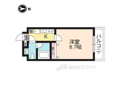 サイト祇園八坂(1K/2階)の間取り写真