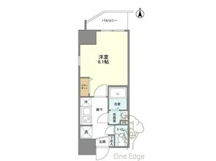 オルフェア北梅田(1K/6階)の間取り写真
