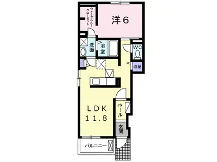 ブリーゼIV(1LDK/1階)の間取り写真