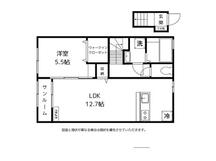 CHOUCHOU(1LDK/2階)の間取り写真