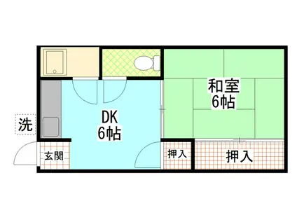 堤コーポ(1DK/1階)の間取り写真