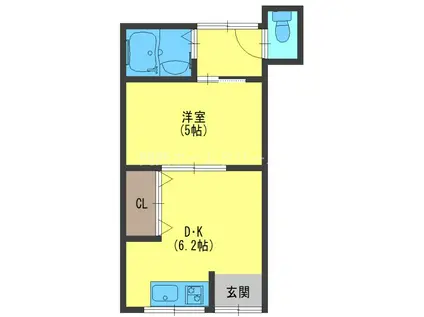 中野文化(1DK/1階)の間取り写真
