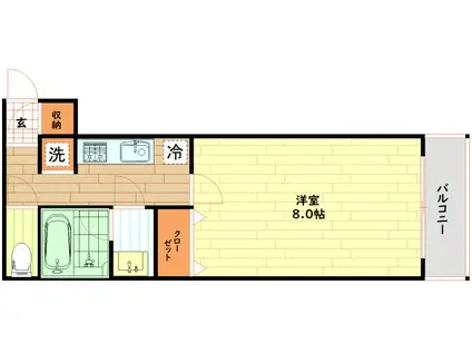 セイワパレス福島駅前(1K/3階)の間取り写真