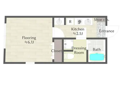 アイム若宮(1K/1階)の間取り写真