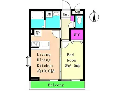 小田急線 読売ランド前駅 徒歩5分 3階建 築15年(1LDK/1階)の間取り写真