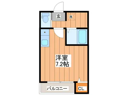 ラ・プチット・メゾン五橋(ワンルーム/3階)の間取り写真