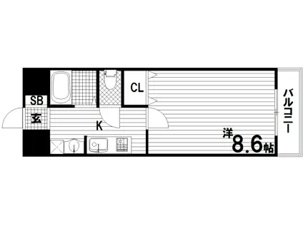 ファインパレス(1K/7階)の間取り写真