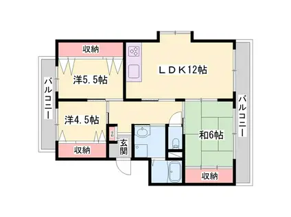 グレース蓮池(3LDK/1階)の間取り写真