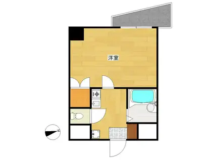 サンエイム大橋(1K/5階)の間取り写真