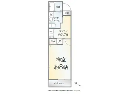 丸ノ内線 方南町駅 徒敷2分 礼無 BT別 4月中旬入居可(1K/3階)の間取り写真