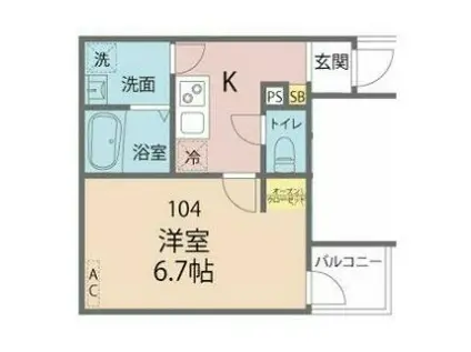 J-MAISO矢部(1K/1階)の間取り写真