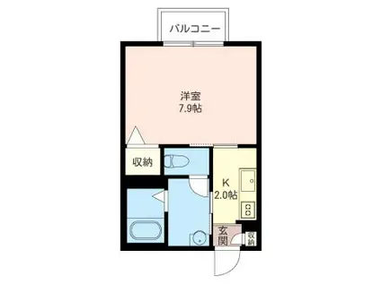 リバティ(1K/2階)の間取り写真