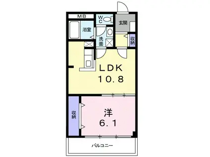アドニスコートパートI(1LDK/3階)の間取り写真