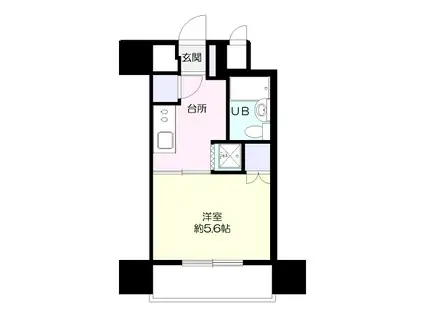 ライオンズマンション盛岡中央通(1K/6階)の間取り写真