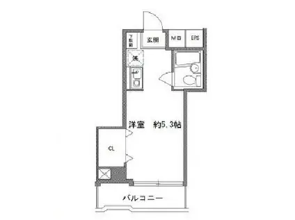 ドエル・ピュアネス(ワンルーム/8階)の間取り写真