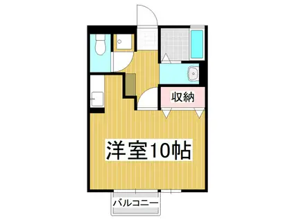 ハイブルーム(ワンルーム/2階)の間取り写真