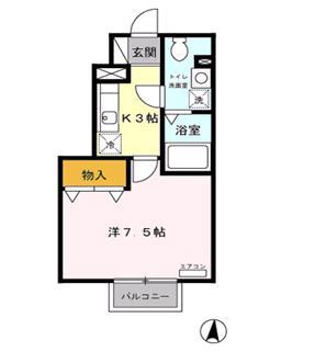 メゾンアスティオス(1K/1階)の間取り写真