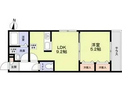 LUGEND大宮(1LDK/1階)の間取り写真