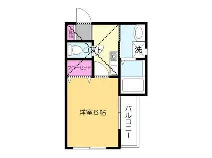 MOA7(1K/2階)の間取り写真