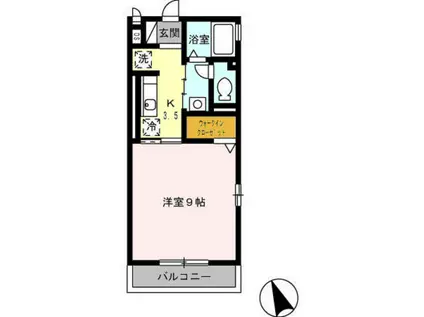 グランモア西風(1K/2階)の間取り写真